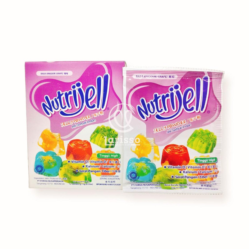 

NUTRIJELL JELLY POWDER JELI SERBUK INSTAN 15GR GRAPE