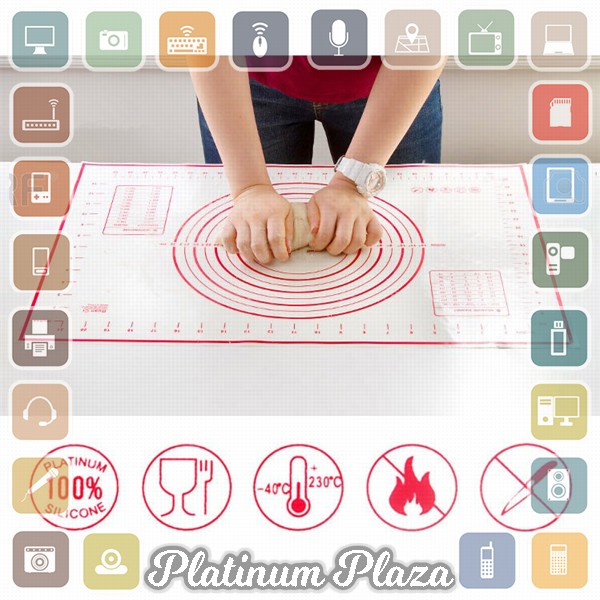 OneTwoCups Silicone Mat Alas Adonan Pizza Martabak 40 x 60 CM - JJ63112 - Red`IQABWQ-