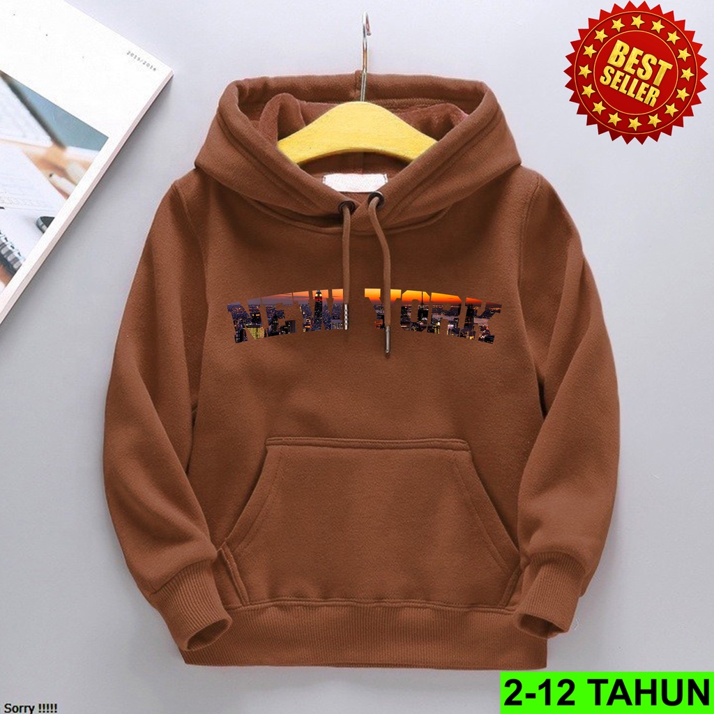 Hoodie New york Anak Laki Laki Perempuan / Jaket BEST SELLER  Anak Usia 2 3 4 5 6 7 8 9 10 11 12 Tahun / Sweater TERBARU Anak Cewek Cowok  Switer Distro Bisa COD