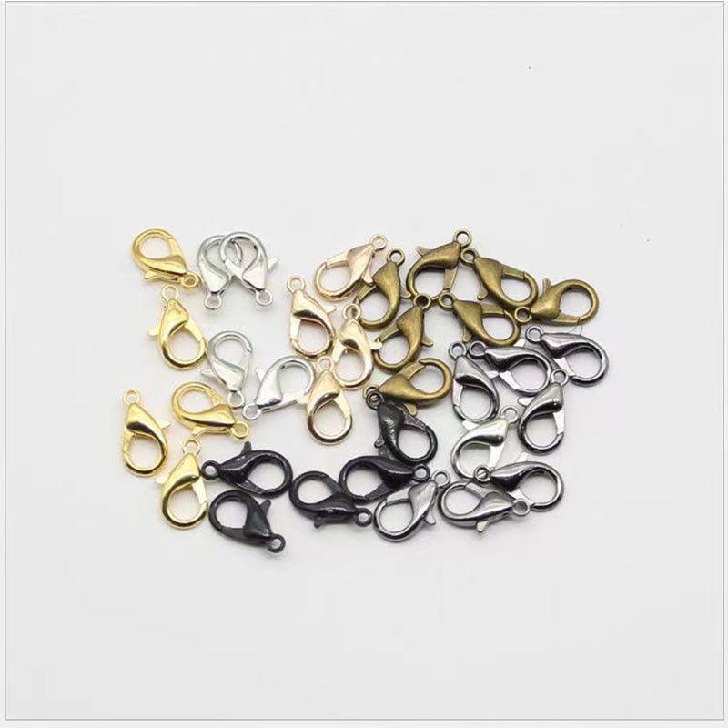 10 Pcs/Set Gesper Lobster 12mm kait lobster Udang Gesper Lobster logam untuk Aksesoris Kalung Rantai Masker Wajah DIY