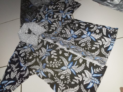 Batik Couple Keluarga Sania Ruffle Ori Ndoro Jowi Dnt Blarak Biru