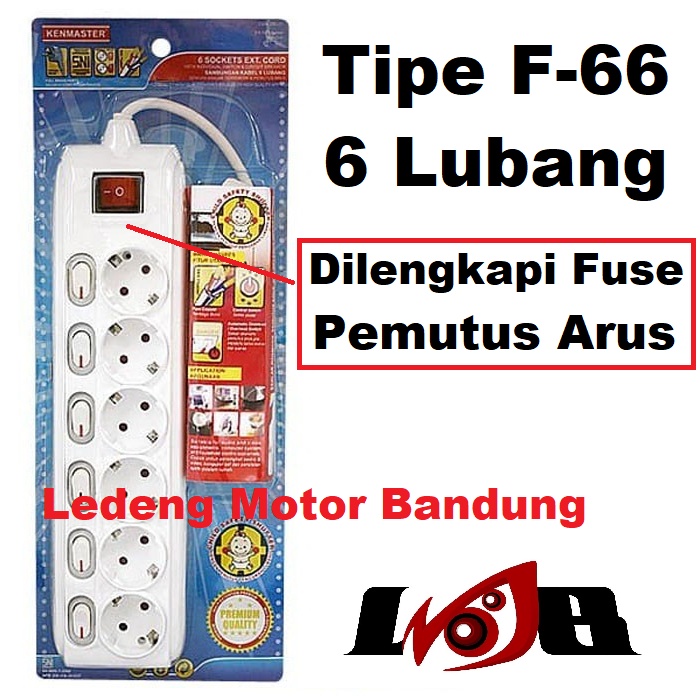 Kenmaster Stop Kontak Kabel F-44 F-66 Terminal Colokan Listrik Saklar On Off