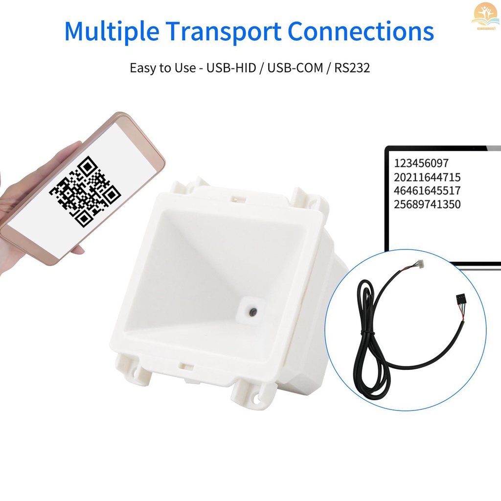 Embedded 1D 2D Barcode Scanner QR Bar Code Reader Module Scanner USB Connection for Gate Machine Tickets Checking Mobile Payment