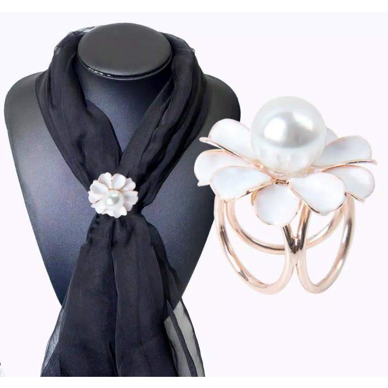 Ring Hijab Bunga - Cincin Kerudung - Ring Syal Scarf