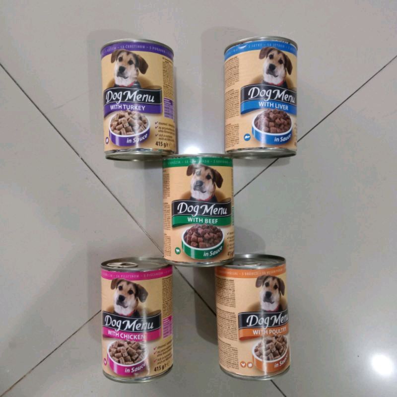 Makanan anjing Dog menue kaleng 415gr all varain paket 1dus(isi 20pcs) -EKSPEDISI- makanan dogy wet dog food kaleng