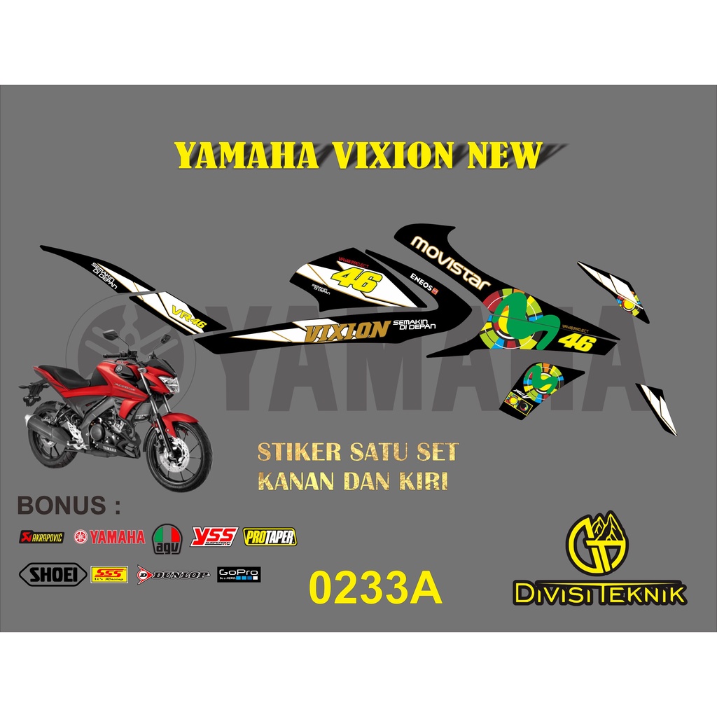 Striping  / Stiker / List Striping / Decal / Stiker Variasi yamaha vixion new movistar