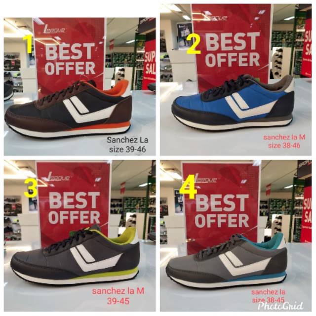 Sepatu league legas running shoes cowo sanchez la M promo asli ori murah diskon