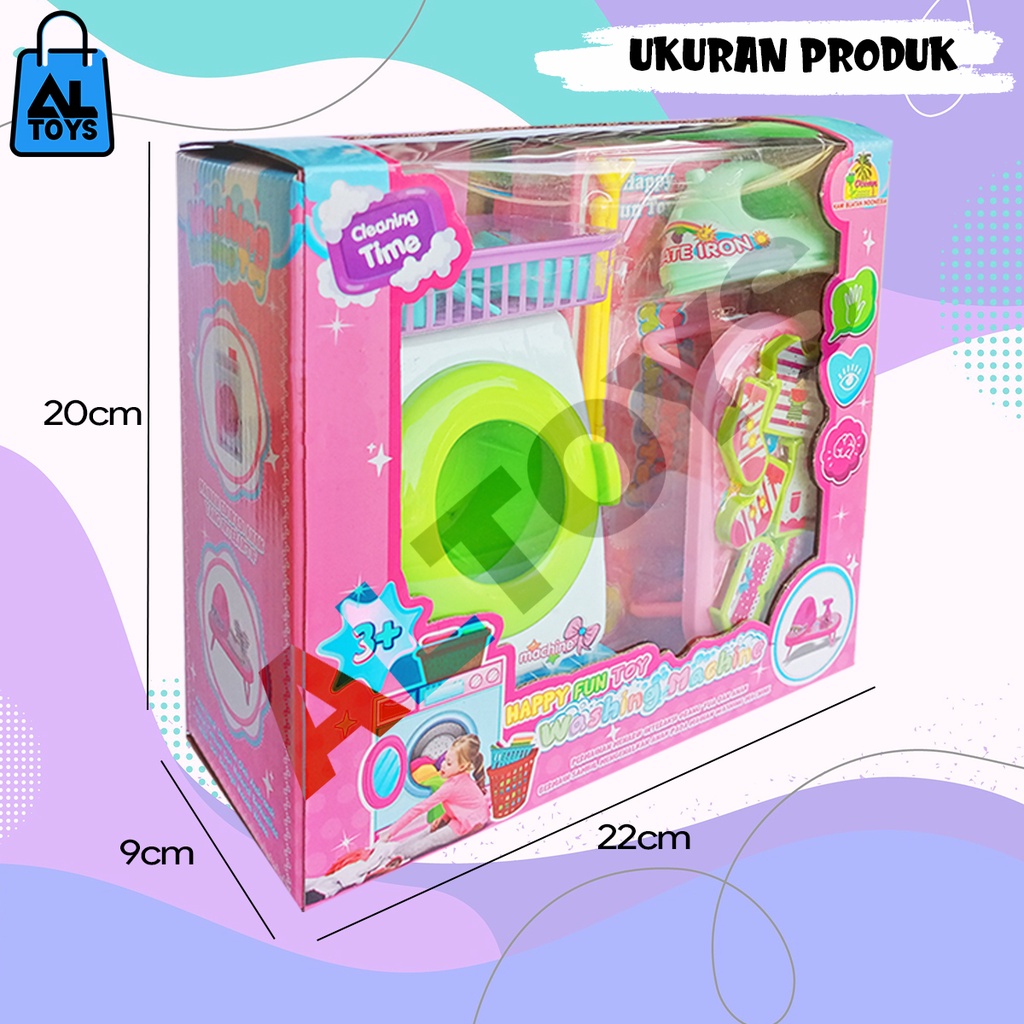 Washing Machine Toy Mainan Laundry Set Setrika Iron Toys - Mesin Cuci Anak Perempuan Cewek OCT2519