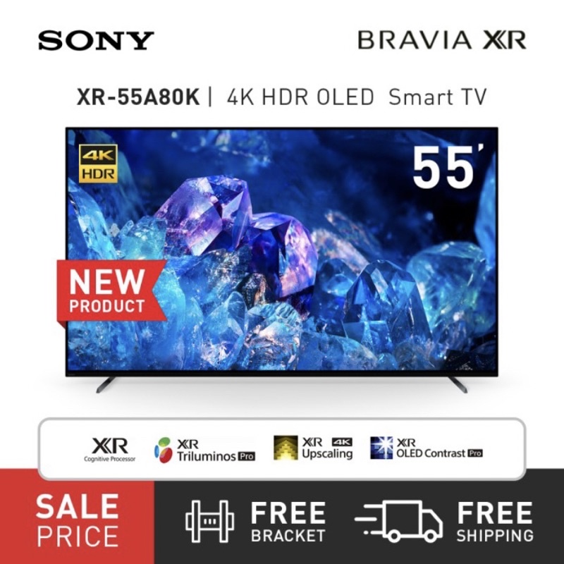 TV Sony Bravia OLED A80K 4K HDR 55 Inch XR-55A80K - Black