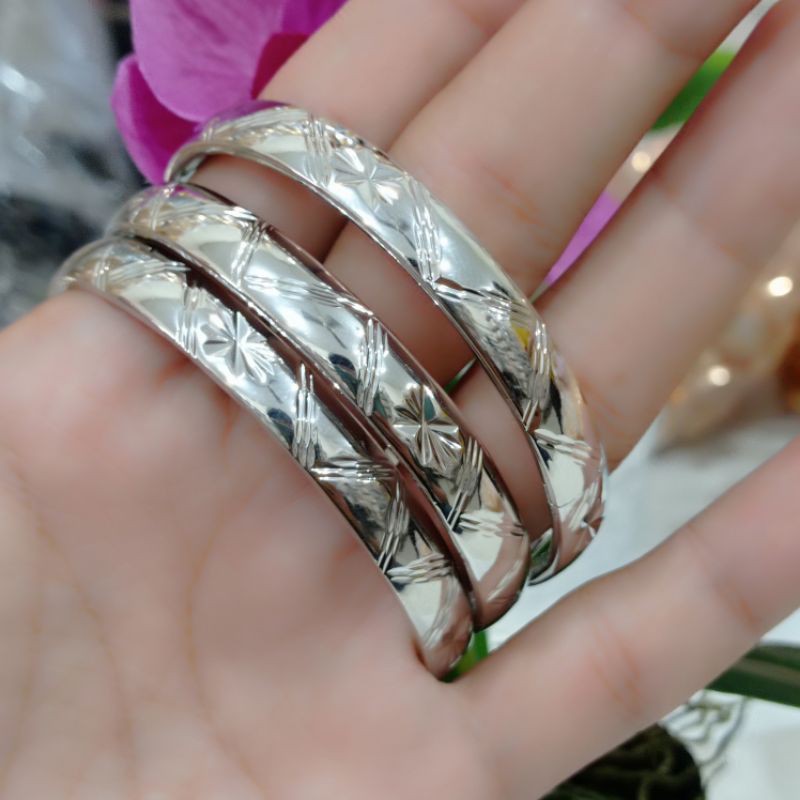 gelang tangan dewasa silver isi 3 pcs