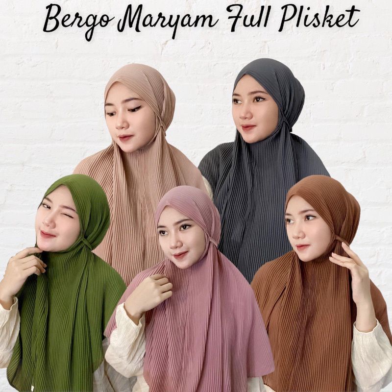Khimar Maryam Non pet,Bergo Maryam  Lidi full/Hijab Maryam Tali matt Ceruty babydol