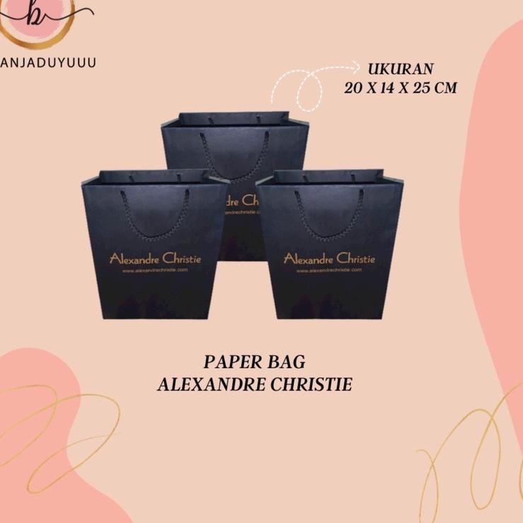 

[KODE BARANG WZT66] Paper bag Alexandre Christie Hitam Paper Bag Kotak Jam Tangan zf