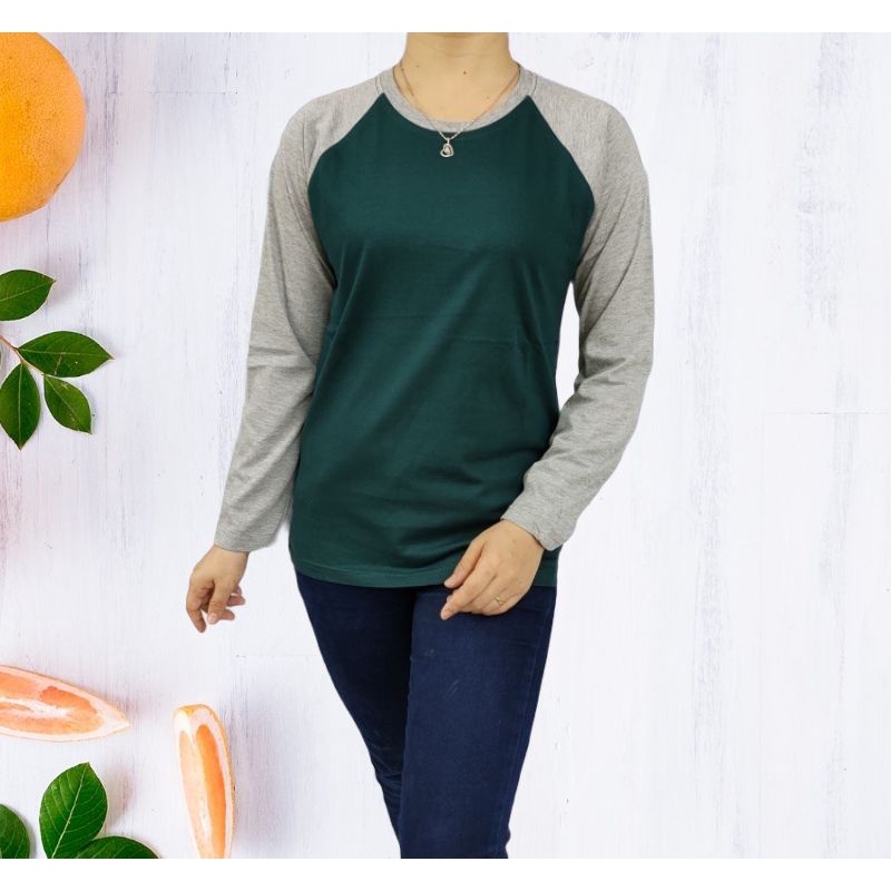 kaos polos reglan wanita (unisex) lengan panjang uk M L XL XXL-Jotol-abumisty pjg
