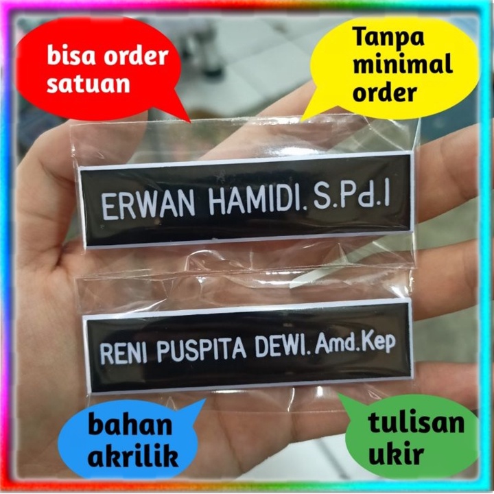 

Tanda Pengenal Name Tag Ukir Magnet Pin Nama Dada Custom Papan Bhayangkari Bahan Akrilik Polisi Polri Karyawan Kantor Pns Peniti