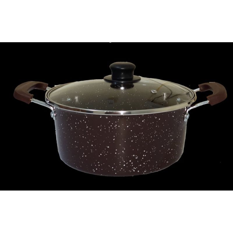 PANCI KUAH 24CM GSE TG24 / WAJAN ENAMEL MANGKOK TUTUP KACA SERBAGUNA SB