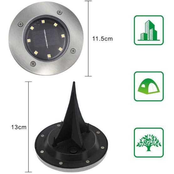 TaffLED Lampu Tanam LED Solar Outdoor 8 LED Waterproof - CL-022