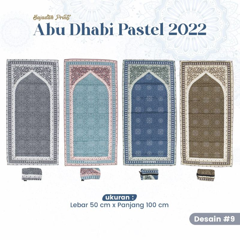 Sajadah Travel Design Abu Dhabi Pastel / Sajadah Travel Serut Resleting