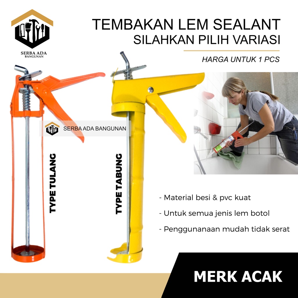 Tembakan Lem Kaca Botol Silicone Sealant / alat tembak kaleng &amp; tulang alumunium kuat original