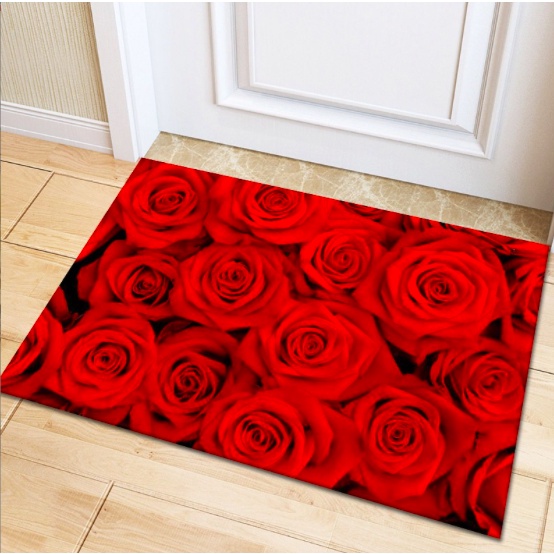 KESET PINTU MURAH 40X60 GAMBAR 3D LUCU DAN MENARIK TIDAK LUNTUR MOTIF BUNGA ROSE