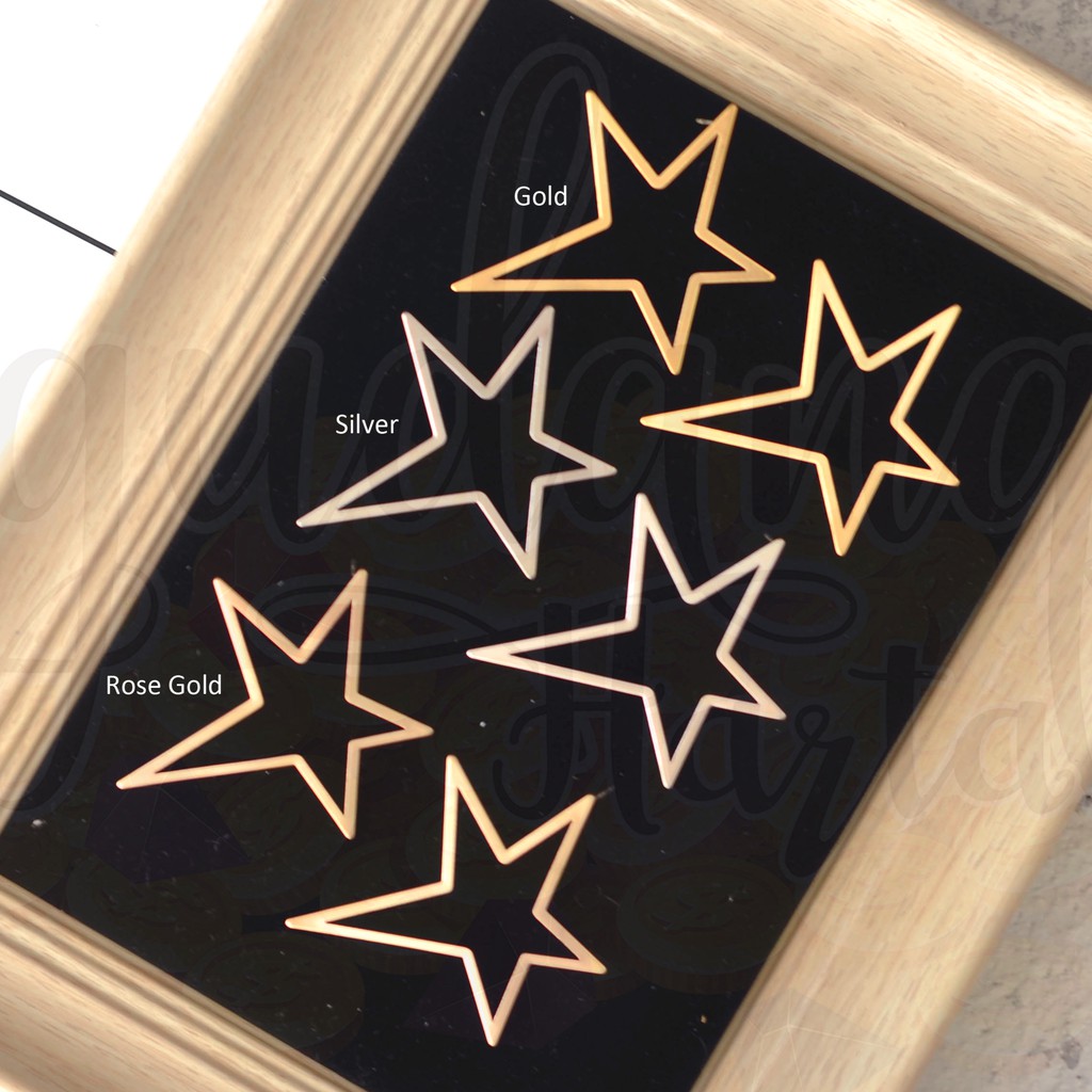 Anting Stud Golden Star Rose Gold Silver Simple Cantik Unik GH 203236