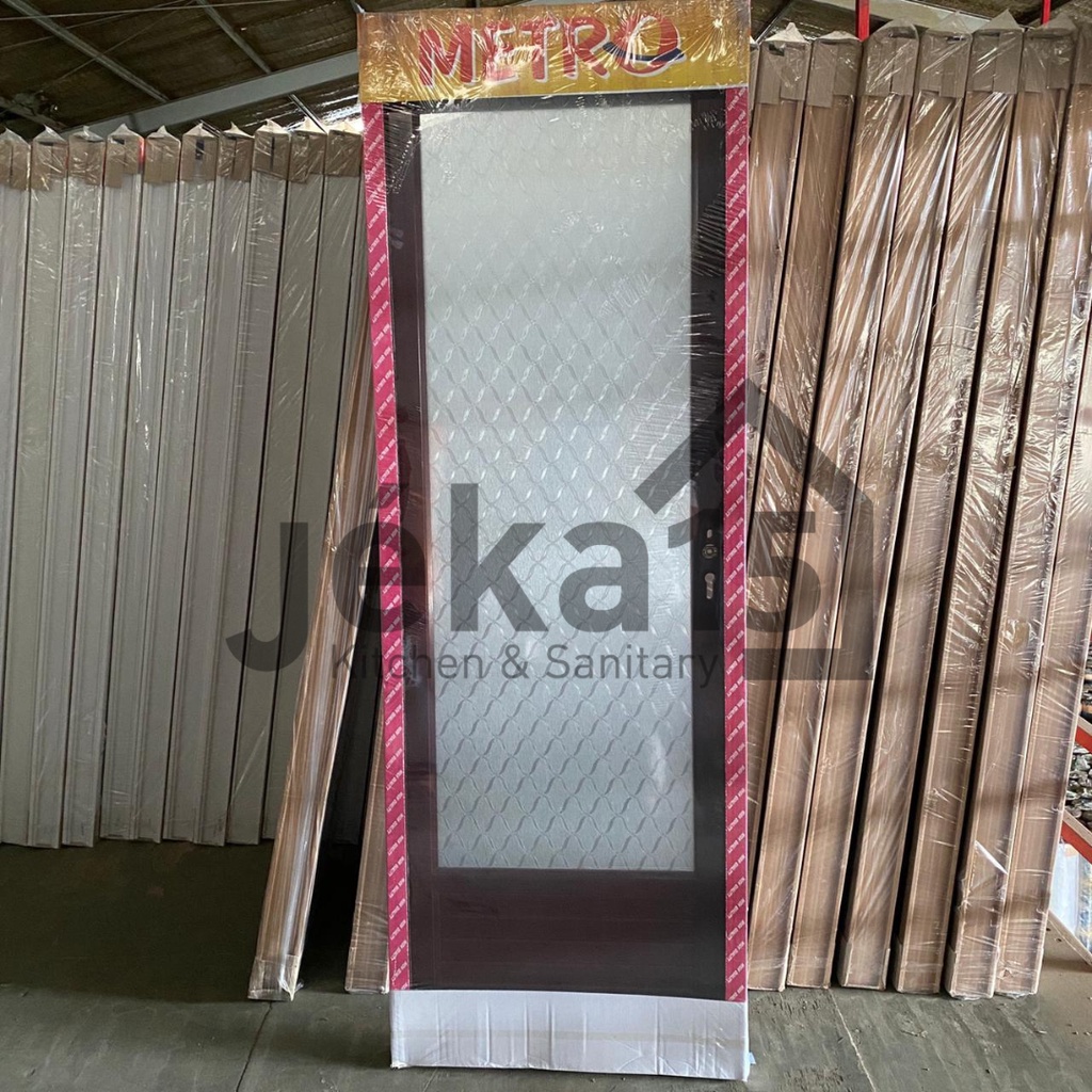 PINTU ALUMUNIUM KAMAR MANDI / PINTU WC ALUMUNIUM KACA MURAH 3/4 KACA