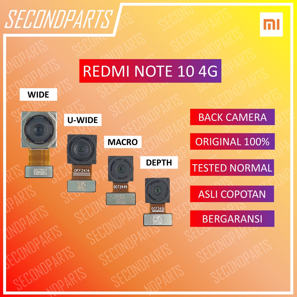 KAMERA BELAKANG BACK CAMERA XIAOMI REDMI NOTE 10 4G ORIGINAL COPOTAN