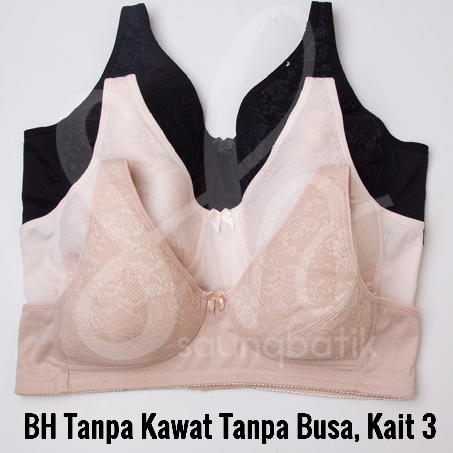 BH BRA Tanpa Kawat Tanpa Busa BH Brukat BH Renda Ibu mama Sz36-42