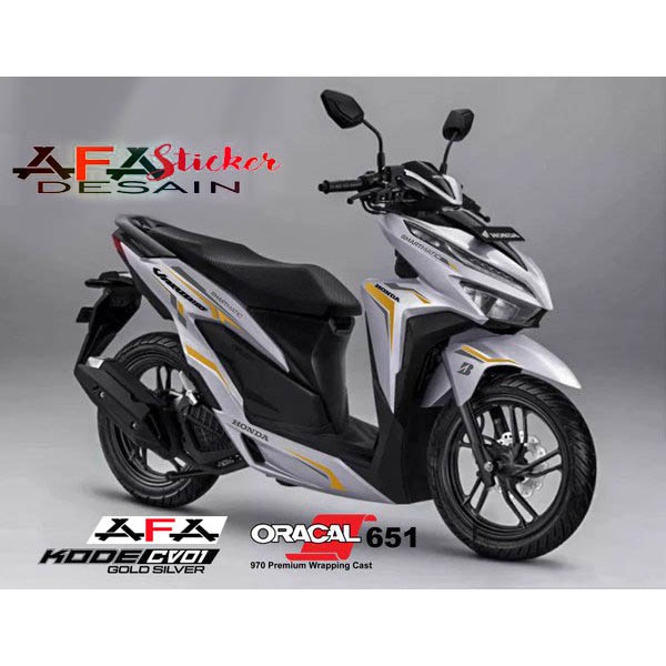 Stiker Motor - Cutting Sticker - Stiker Vario - for HONDA NEW VARIO  125 -150 Siver Gold