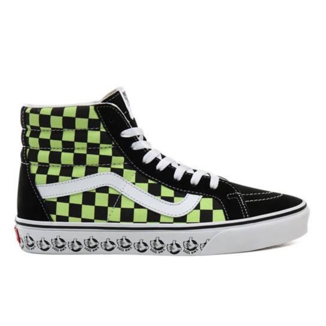 Vans Sk8-Hi Reissue (BMX) black/Sharp green checkerboard