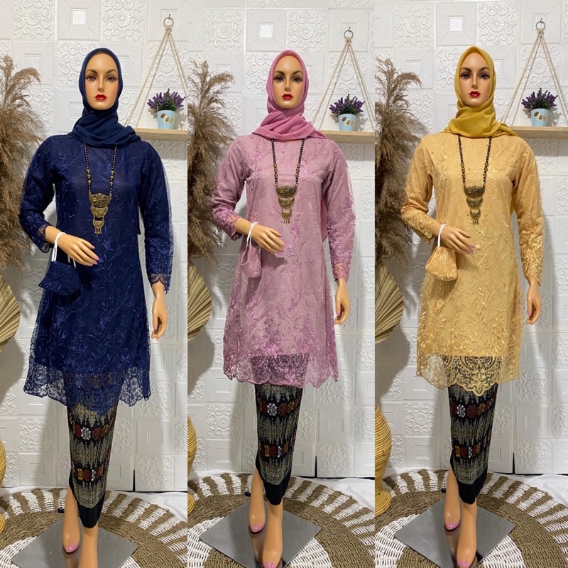 New TUNIK TULLE ATASAN GIRING FULL 3D BORDIR // REAL PICT // ORIGINAL PRODUK // TUNIK TILLE PESTA // Tunik Kebaya // Setelan Kebaya Moderen Tebaru // Atasan Kebaya Moderen // Kebaya Bahan Tille Lembut