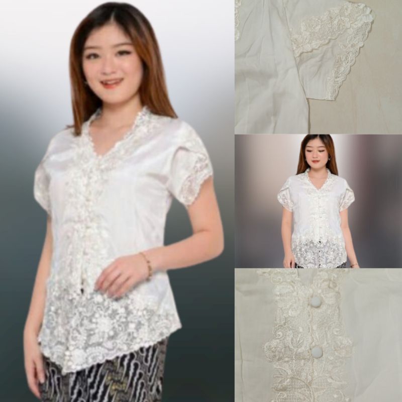 Atasan Kebaya Encim Senada katun kombinasi brokat