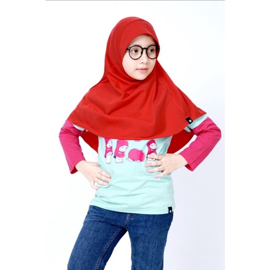 Jilbab Basic Afrakids RED JA109