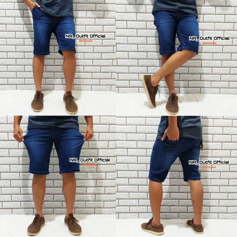 Jeans Pendek Cowok Stretch Distro Celana Keren Pria Slim Fit Size 27-38 NR_Outfit Official COD