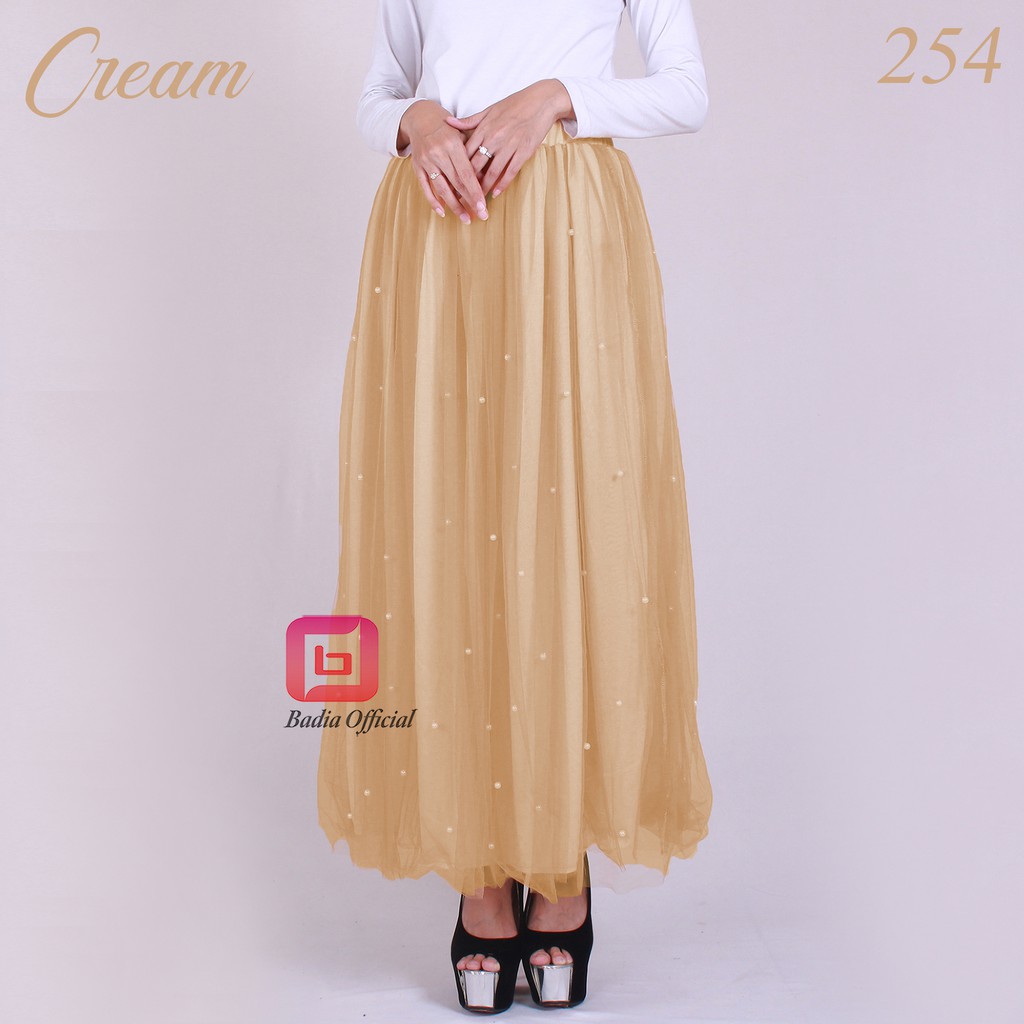 rok tutu dewasa mutiara pearl skirt tile sutera balet 2 lapisan import wanita premium