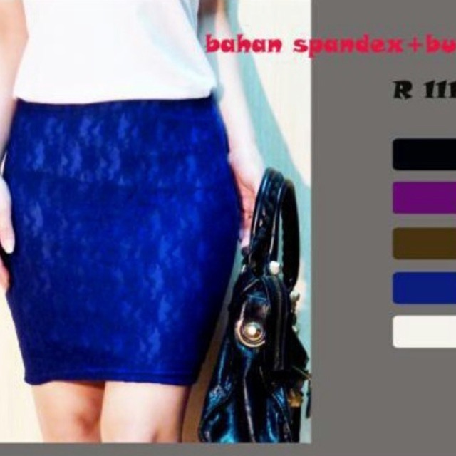 rok bahan brokat (dalaman spandek rayon)