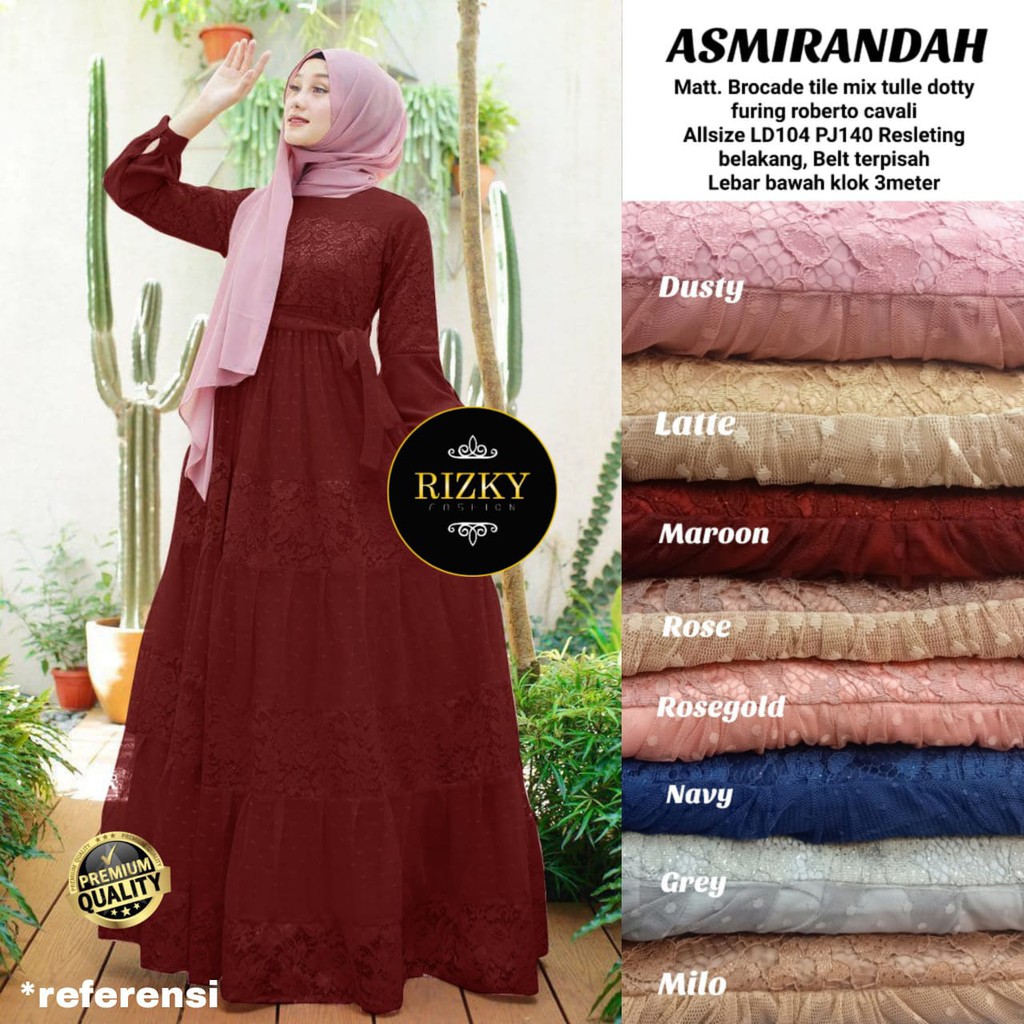 Zola_Batik Gamis Brokat Tile Dotty Mix Cavali Asmirandah - Gamis Syari Asmiranda Dotty