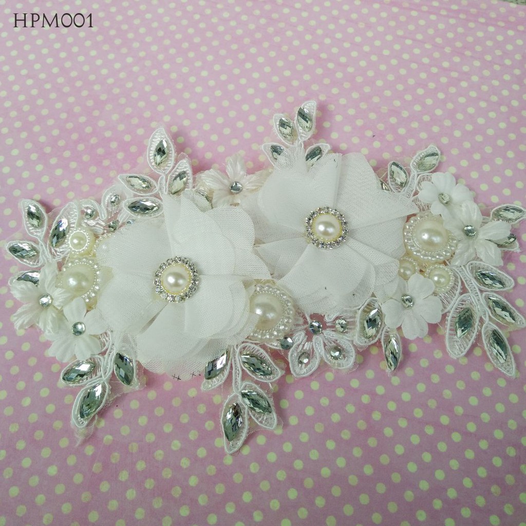 [BISA COD] HEADPIECE PENGANTIN HAIRPIECE AKSESORIS RAMBUT PUTIH HPM001