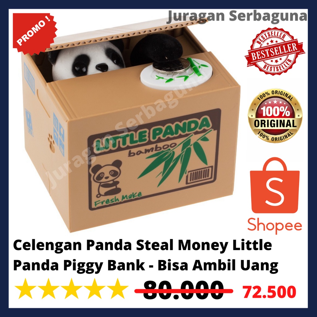 Celengan Panda Steal Money Little Panda Piggy Bank - Bisa Ambil Uang