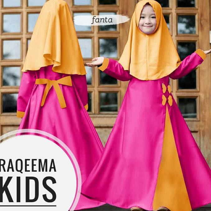 Raqeema Kids Baju Muslim Gamis Anak Perempuan Usia Umur 7 9 Tahun Merah Shopee Indonesia