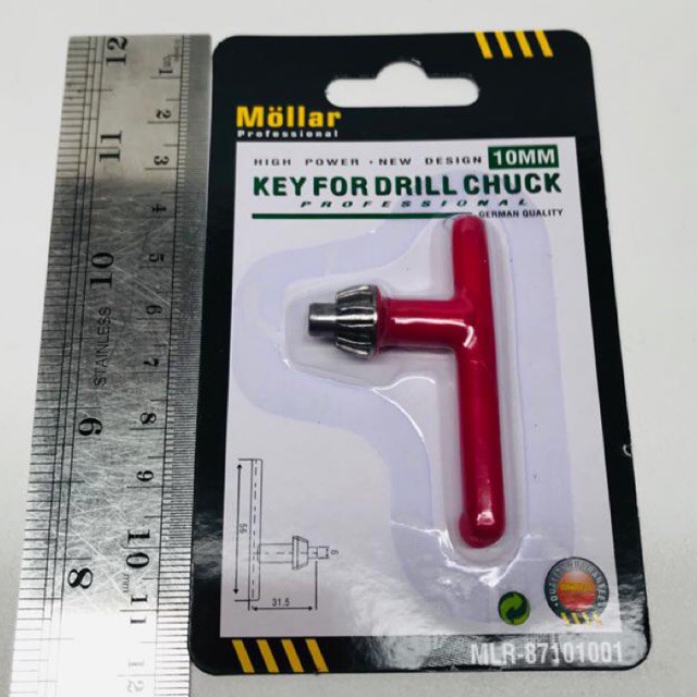 Kunci Kepala Bor Listrik MOLLAR 10 mm 13 mm - Mata Kunci Bor 10mm 13mm - Key For Drill Chuck