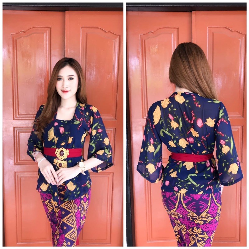 kebaya jadi sifon print bunga