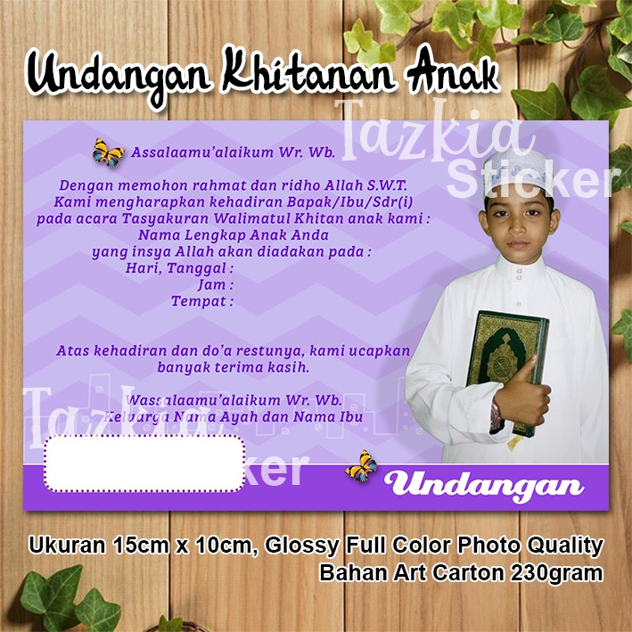 Kartu Undangan Khitanan Anak Custom Harga Ekonomis Shopee