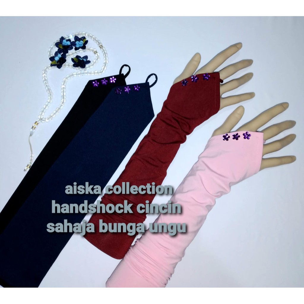 handshock cin cin sahaja bunga ungu/manset tangan muslimah/manset wanita/manset termurah