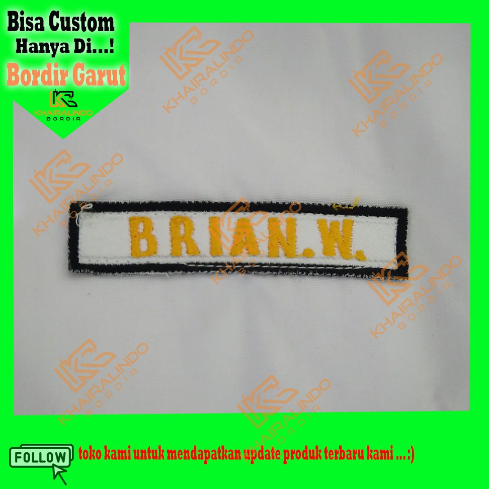 

badge nama seragam sekolah bordir komputer LABEL nama
