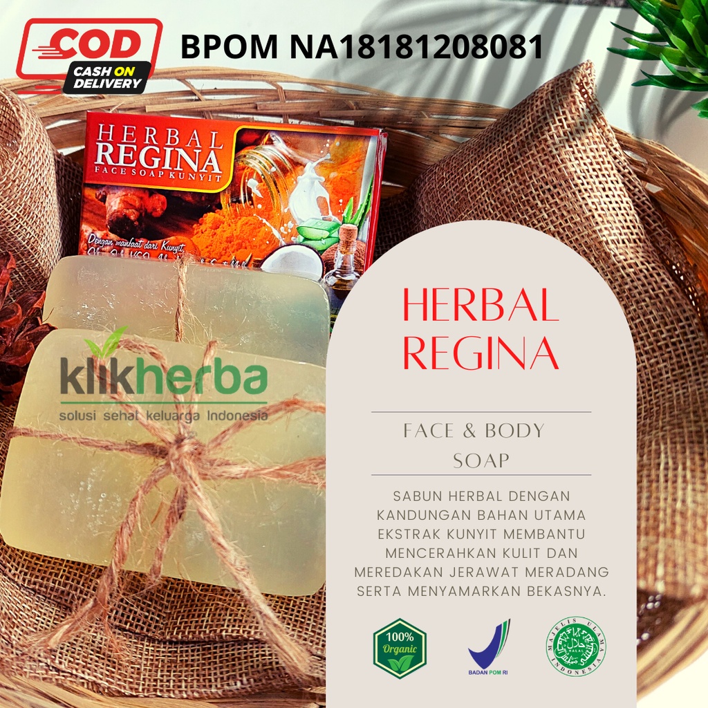 Sabun Penghilang Jerawat dan Bekas Jerawat - Herbal Regina Original BPOM 70 gr