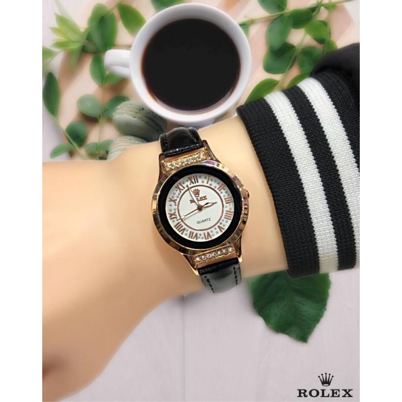 jam tangan Rolex tali kulit cewek wanita