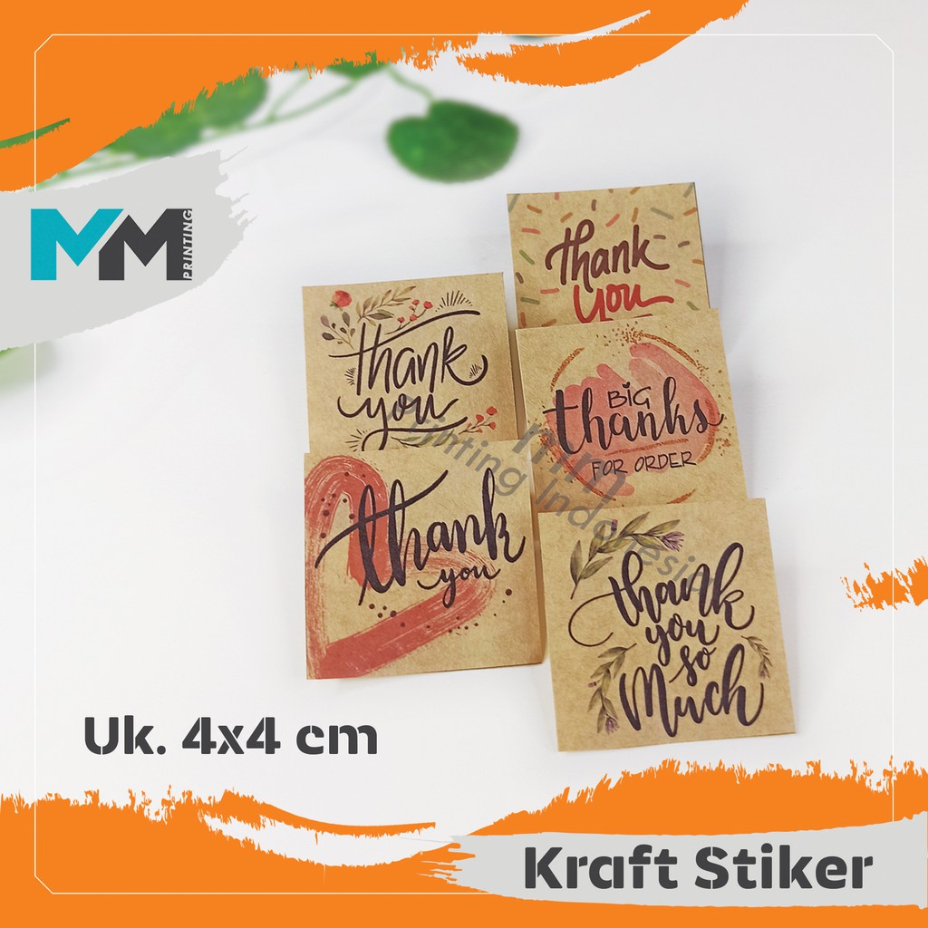 

[25pcs][4x4cm]Stiker Thank You Kraft