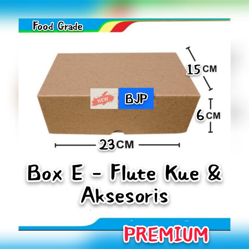 

[ 12 Pcs ] BOX E ~ FLUTE SOUVENIR uk 23 x 15 x 6 cm hampers brown ~ FOOD GRADE.