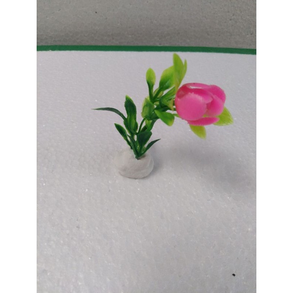 hiasan aquarium tanaman plastik mini