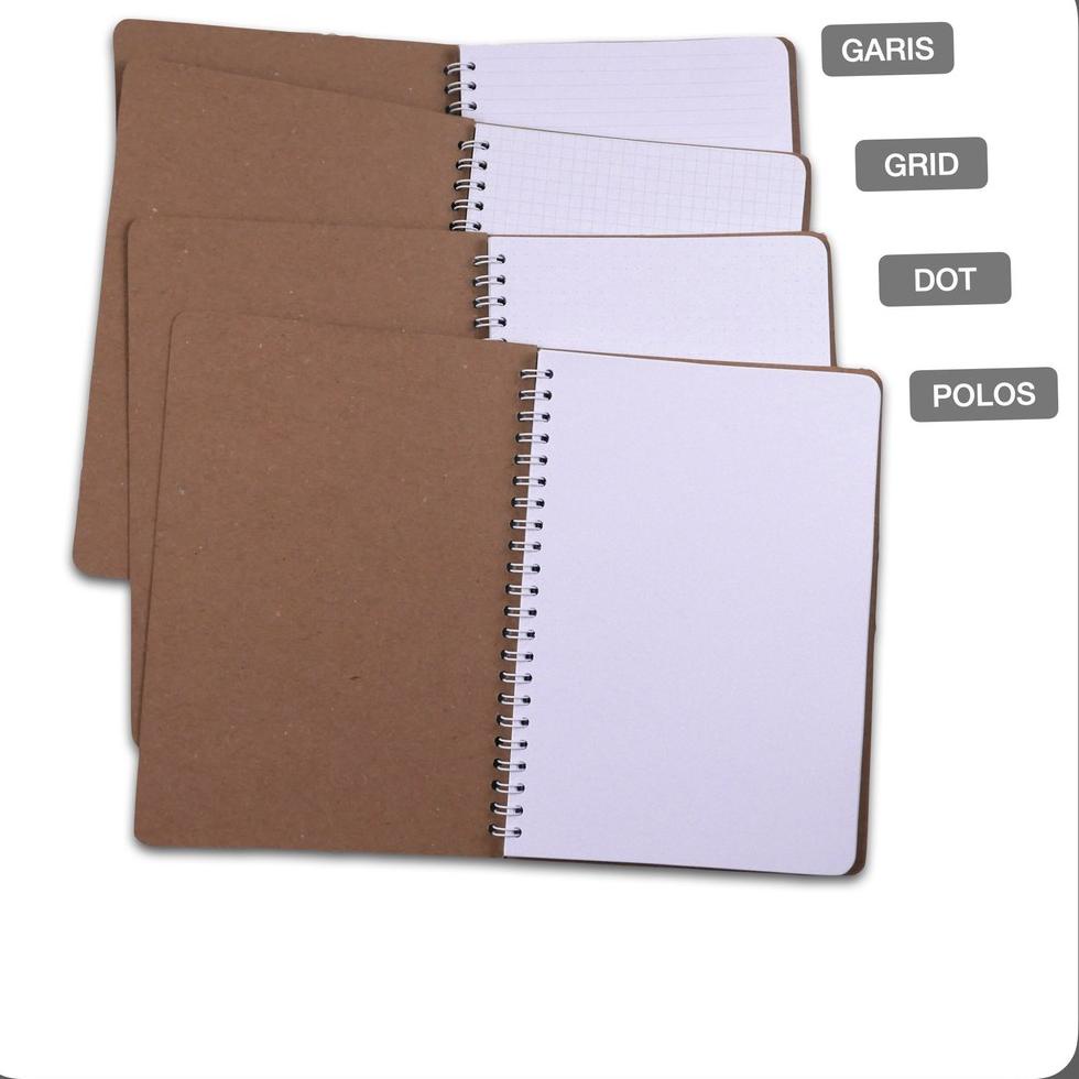 

[PRODUK TWY88] BUKU TULIS NOTEBOOK catatan SPIRAL A5 ISI POLOS GRID GARIS DOT HVS RING TEBAL 100 HALAMAN KQM
